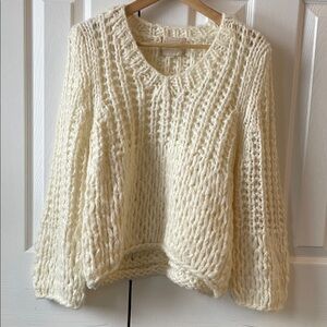Anthropologie Moon River Off-white chunky sweater
